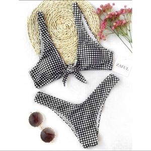 Zaful Gingham Bikini Set M